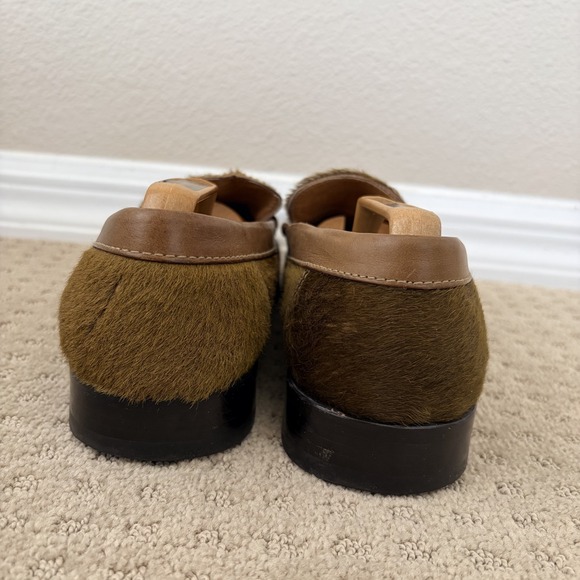 Dolce & Gabbana Green Pony Hair Vintage Loafers Men 10 US Made In Italy Runway main image 11
